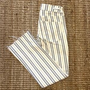 Anthropologie Pilcro & Letterpress Stripe High Rise Pant w/ Raw Hem- Size 25 👖
